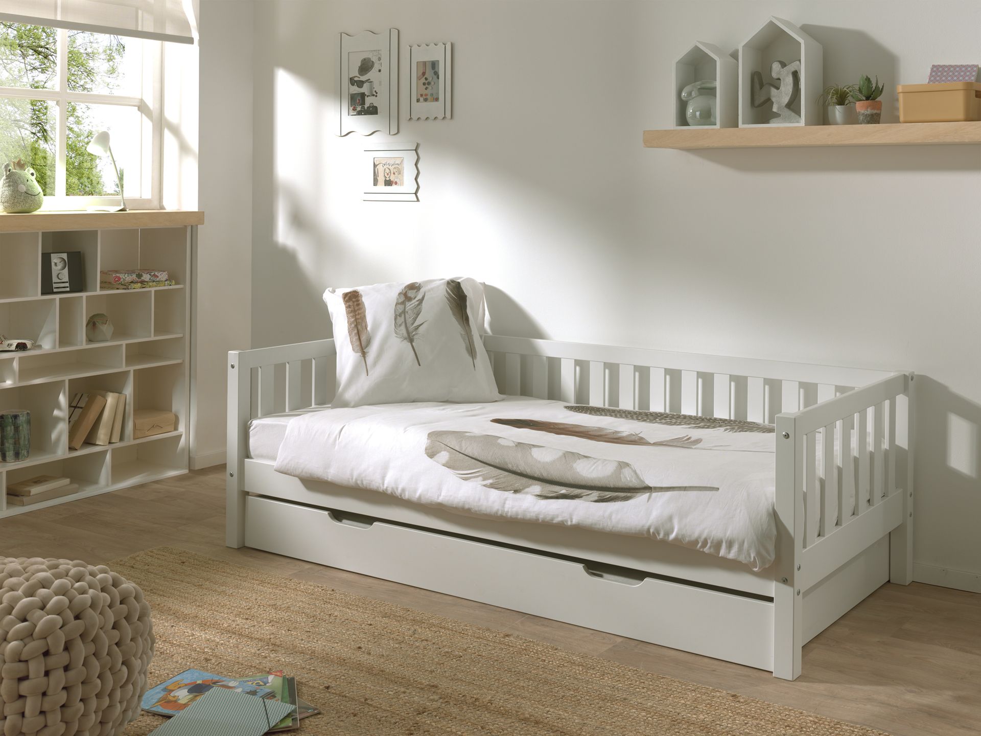Fritz Captain Bed with a pull out bed / Ξύλινο μονό κρεβάτι με 2ο συρόμενο 