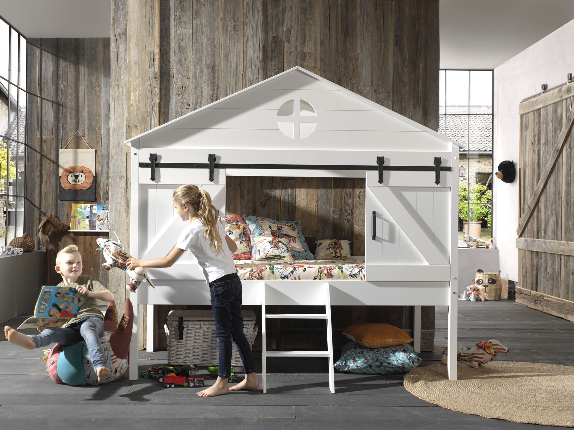 Barnie House bed / Κρεβάτι μονό με σκεπή