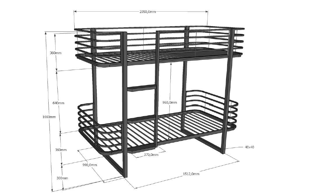 Oscar Bunk Bed / Μεταλλική κουκέτα