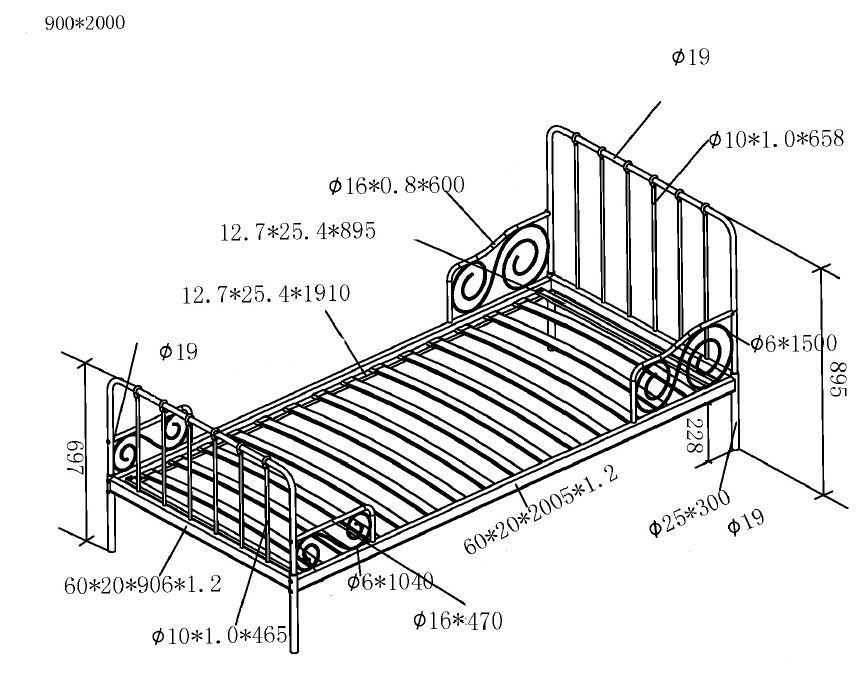 Alice Metal bed / μεταλλικό κρεβάτι μονό 