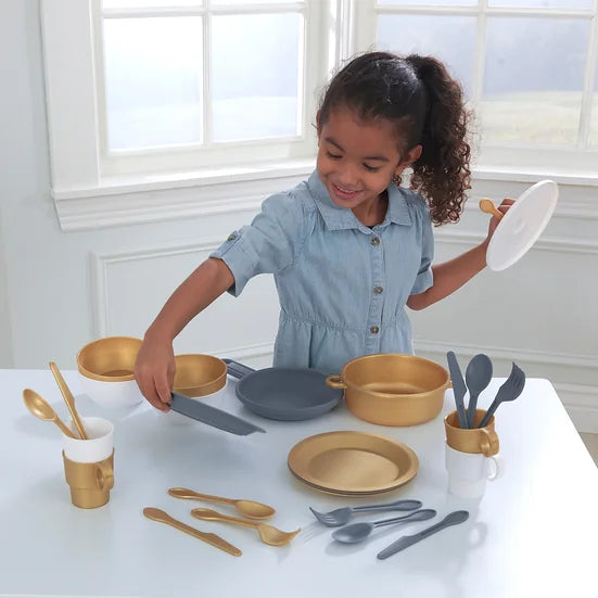 27 Piece Cookware Set Modern Metallics-Kidkraft / Σετ κουζινικών 