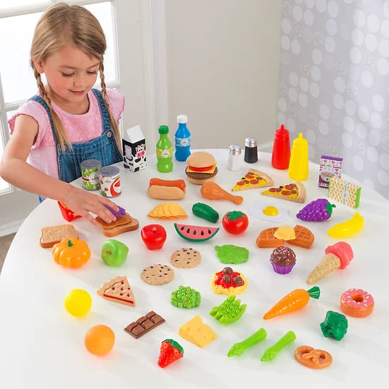 65 pc. Play Food Set - kidkraft / Σετ 65 τεμαχίων Φαγητά-Φρούτα