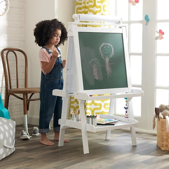 Deluxe Wooden Easel - White / Πίνακας Ζωγραφικής με 2 επιφάνειες 