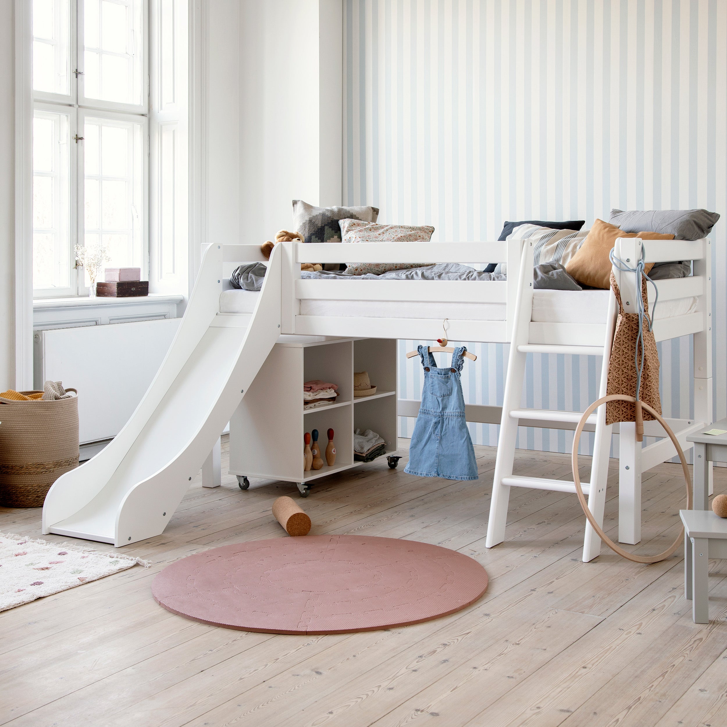 ECO_LUXURY_HALFHIGH_BED_WITH_SLIDE_ΚΟΥΚΕΤΑ ΜΕ ΤΣΟΥΛΗΘΡΑ HOPPEKIDS