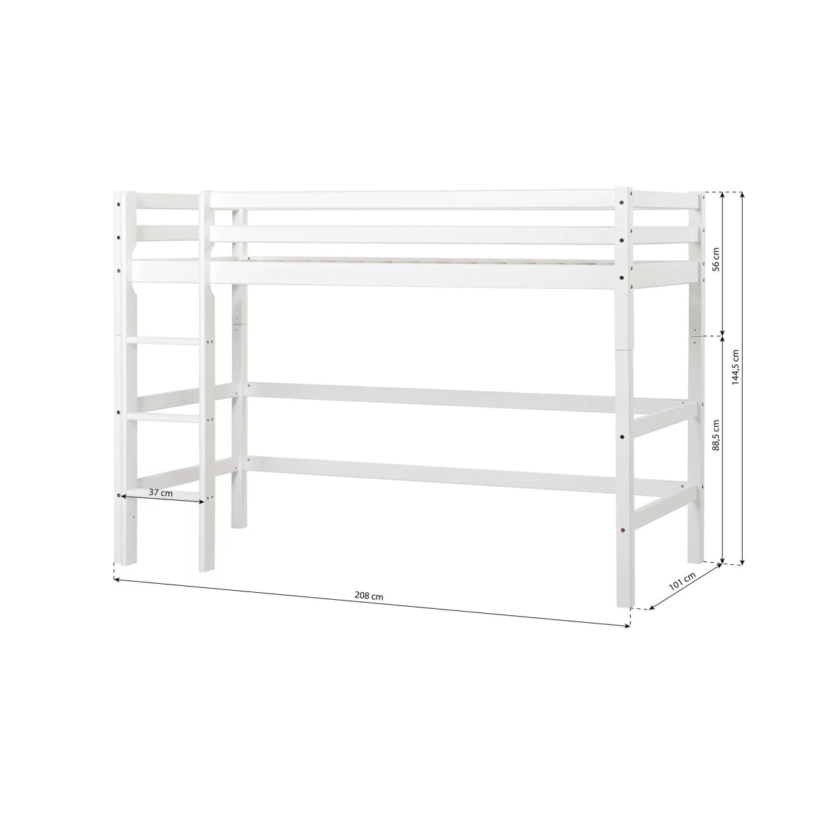Hoppekids ECO Luxury High Sleeper Bed /  Κουκέτα Μεσαίου ύψους 